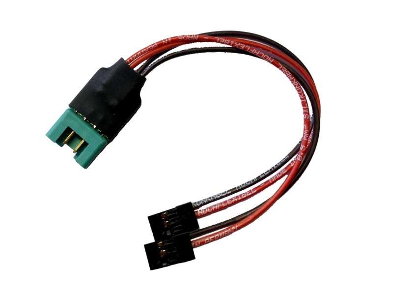 Adapter cable MPX M - two UNI F Jr silicon cable 2x0,5qmm 150mm